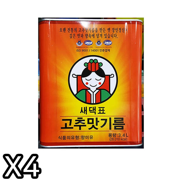 [FK] 고추맛기름(새댁 3.4L)X4