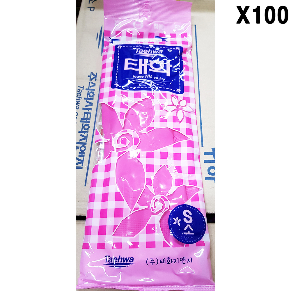 [FK]고무장갑(태화 단보 S 핑크 소)X100개
