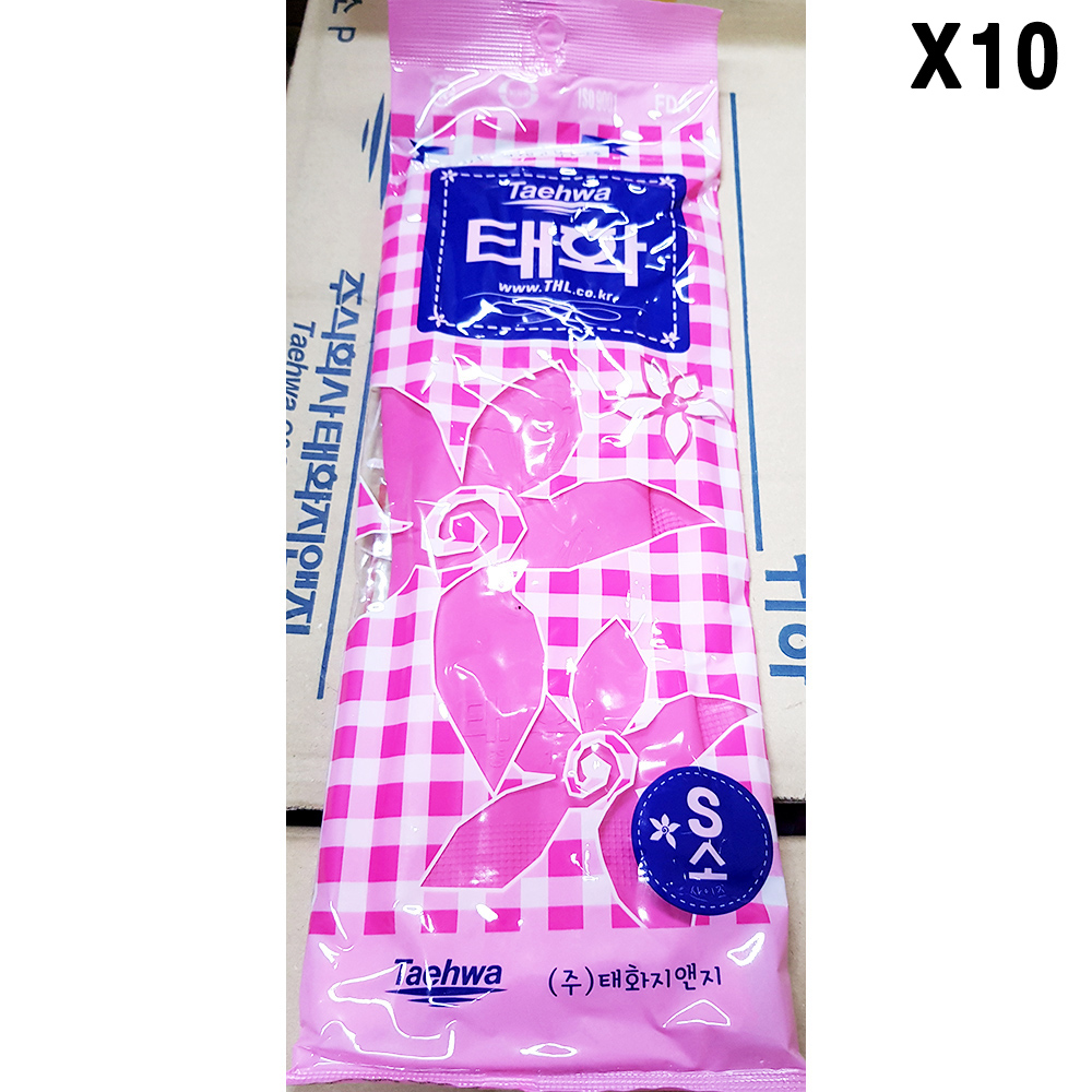 [FK] 고무장갑(태화 단보 S 핑크 소)X10개