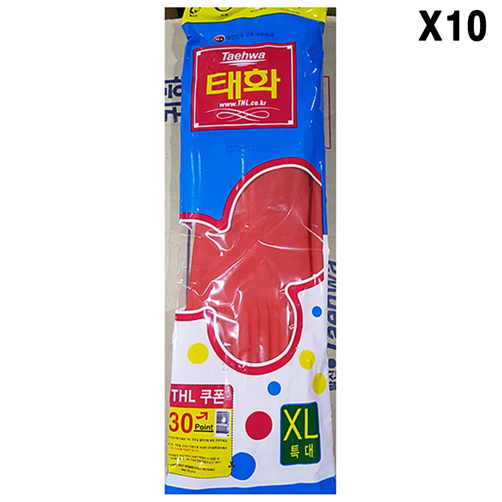 [FK] 고무장갑(특대 빨간 태화 )X10